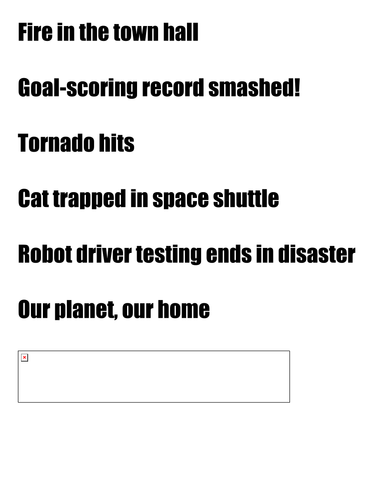 Article Writing activity