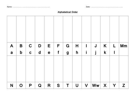 Alphabetical order book
