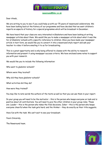 Report Writing Activity (Gladiator School)