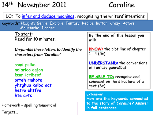 Coraline 5 | Teaching Resources