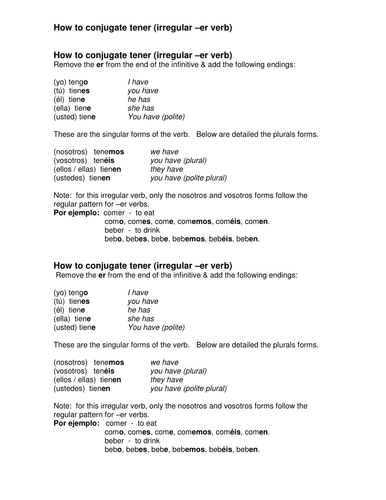 Present tense with irregulars