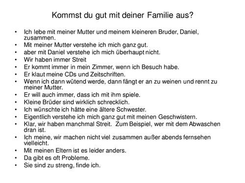 German - Family Relationships