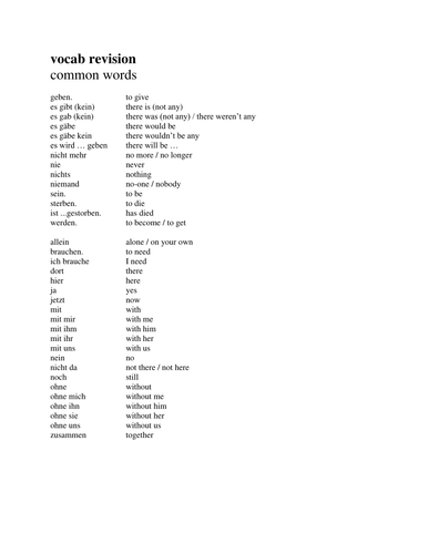 Vocab Practice LIKES & DISLIKES