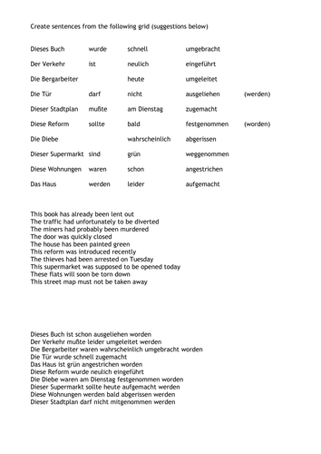 Sentence generation with werden