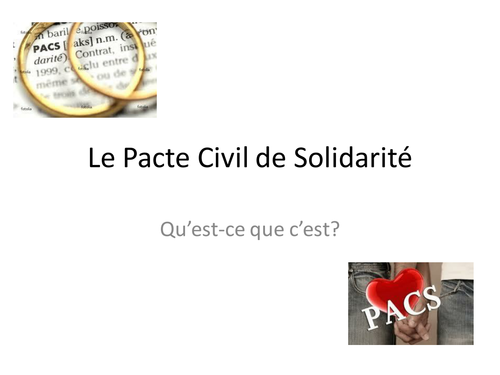 Le Pacs Qu Est Ce Que C Est Teaching Resources