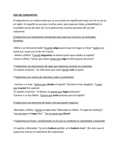 el modo verbal worksheet