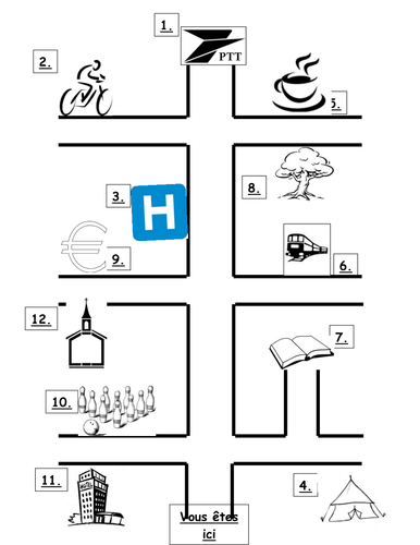 Map to use with directions | Teaching Resources