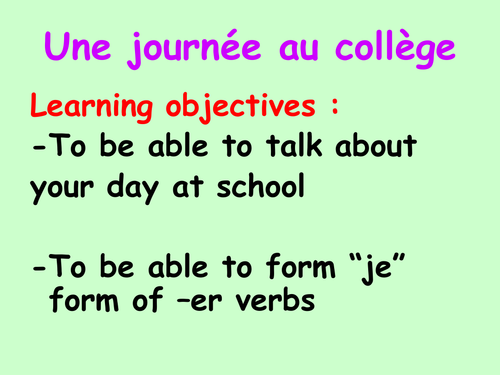 Une journée au collège