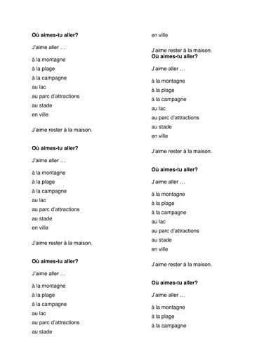 Un jour de conge resources 2