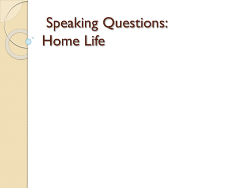 Speaking Home Life
