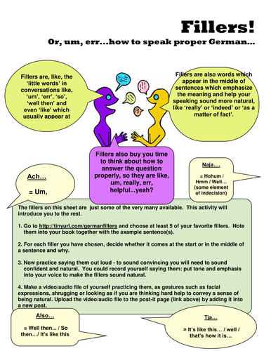 Conversation fillers for speaking assessment