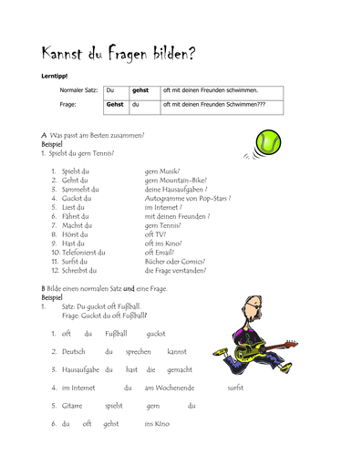 Kannst du Fragen bilden