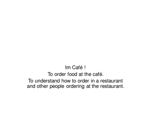 Ordering food at the cafe