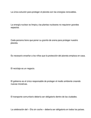 Statements  - The Environment