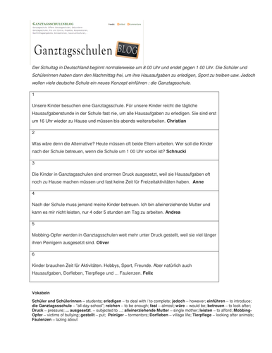Ganztagsschulen in Deutschland