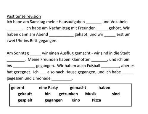 German Perfect Tense Quiz