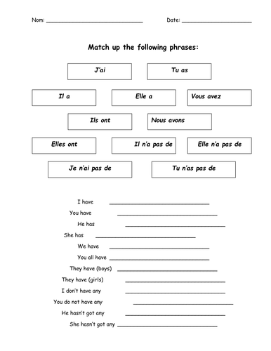 Avoir / freres et soeurs /