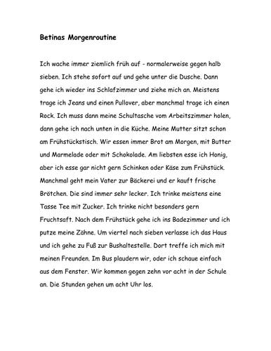 Daily routine - using Future & Past tenses