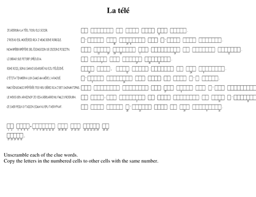 La télé - double puzzle