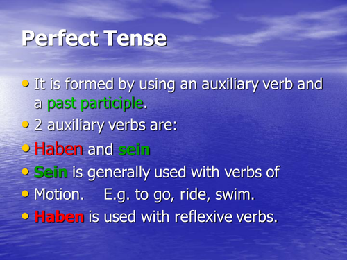 Perfect tense in German