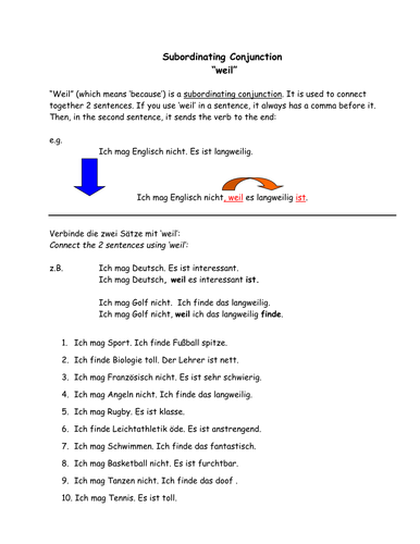 Weil handout with school subjects