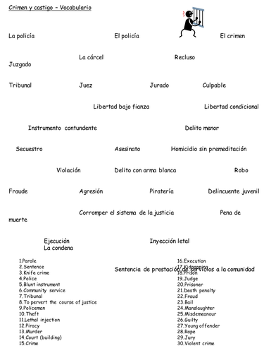Crime and Punishment vocab starter