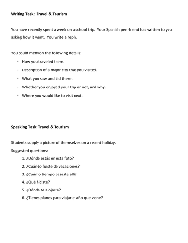 Controlled Assessment - Travel & Tourism