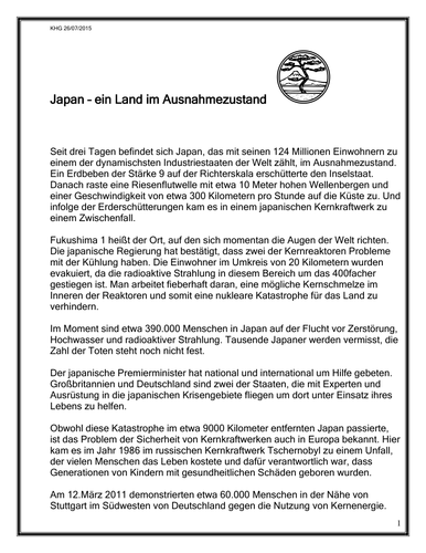 Japan im Ausnahmezustand