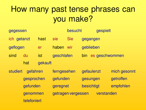 How many perfect tense phrases can you make?