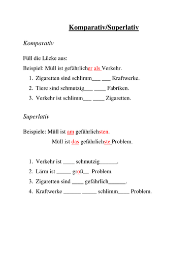 Comparative and Superlative