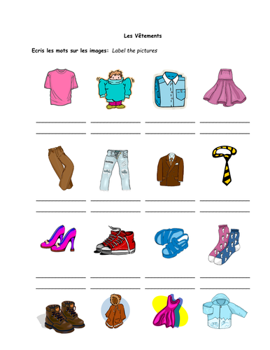 Les Vêtements - handout