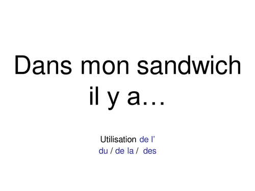 du; de la; des; del' and basic food