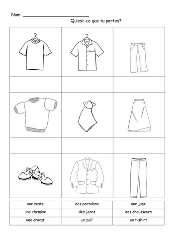 Qu'est-ce que tu portes? - label pictures