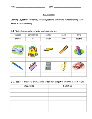 Mes Affaires - Handout