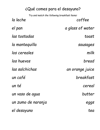 Qué comes Para El desayuno? - MATCH UP
