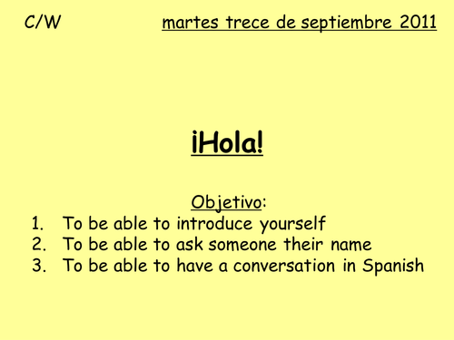 Hola - First Spanish lesson