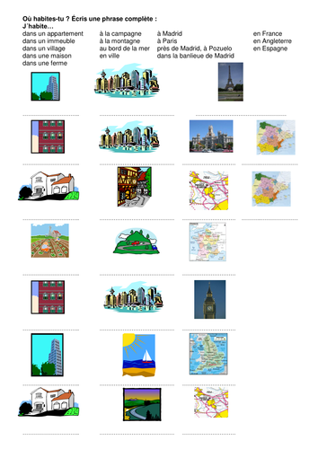 Structures pour décrire où j´habite & ma maison