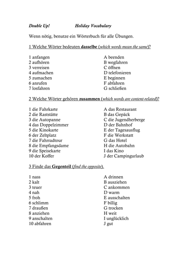 Vocab review/ Extension