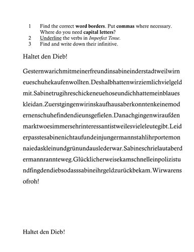 Imperfect 'Snake' - Recognizing Imperfect forms