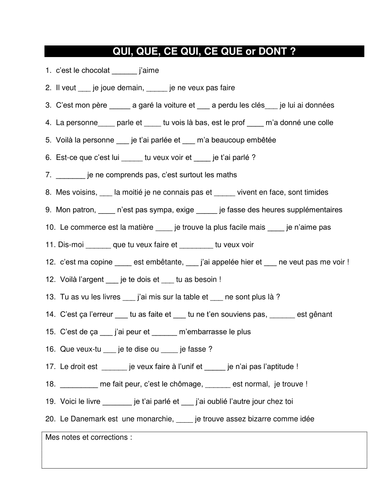 qui; que; dont...