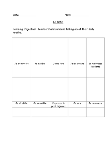 Que fais tu le Matin?