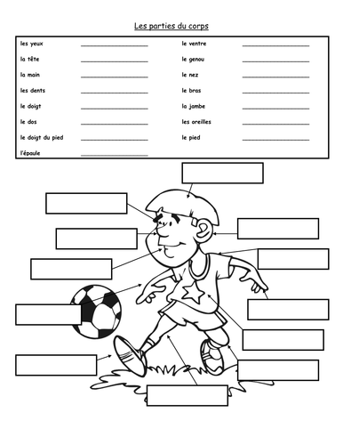 for body parts label worksheet kindergarten Parties Resources Sarah2209 by Corps du TES Teaching   Les