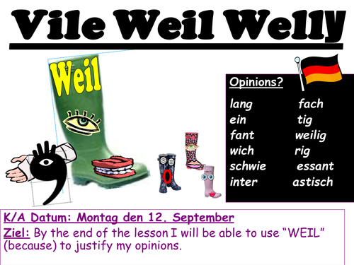 Wie findest du Deutsch? Weil School Subjects