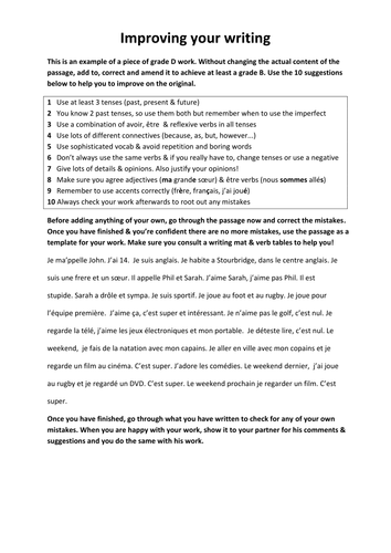 Improving your writing