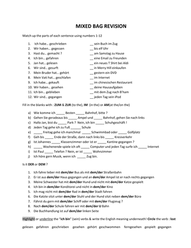 German Revision mixed bag