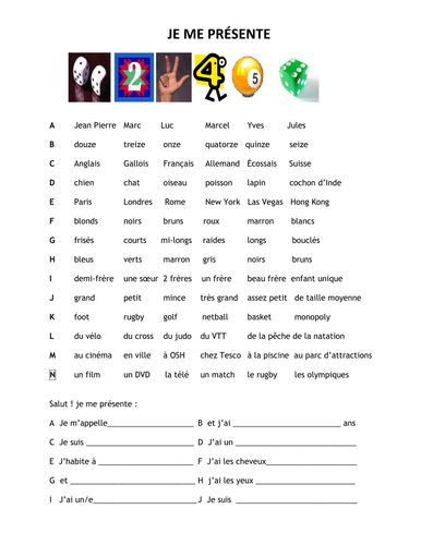 je me présente
