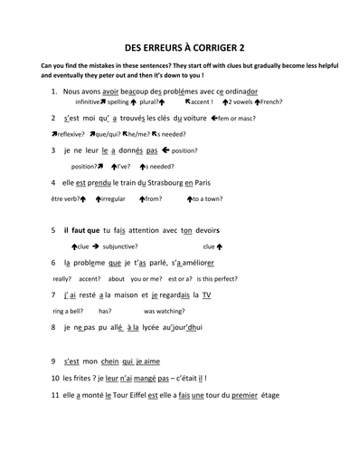 Des erreurs à corriger2