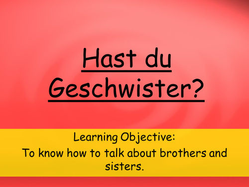 Hast Du Geschwister? - Lesson