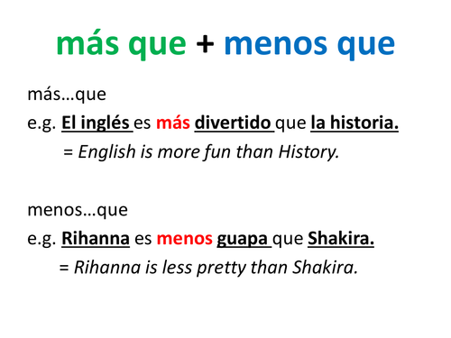 Spanish Comparisons