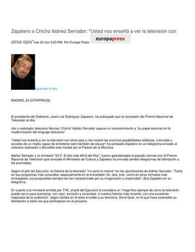 Reading comprehension on TV director